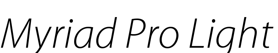 Myriad Pro Light Italic Font Download Free
